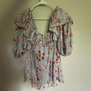 Zimmermann Floral Ruffle Top/Dress Size 1 (S) — Like New